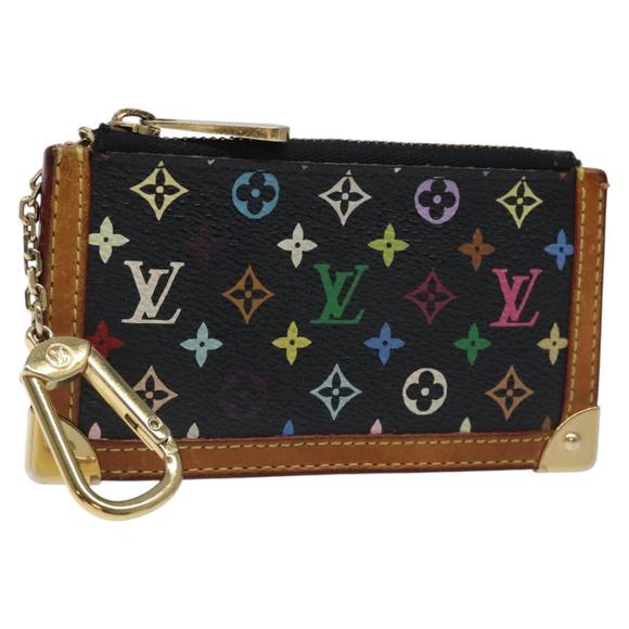 LOUIS VUITTON Monogram Multicolor Pochette Cles Purse Black M92654 Auth 116232V - Picture 1 of 16